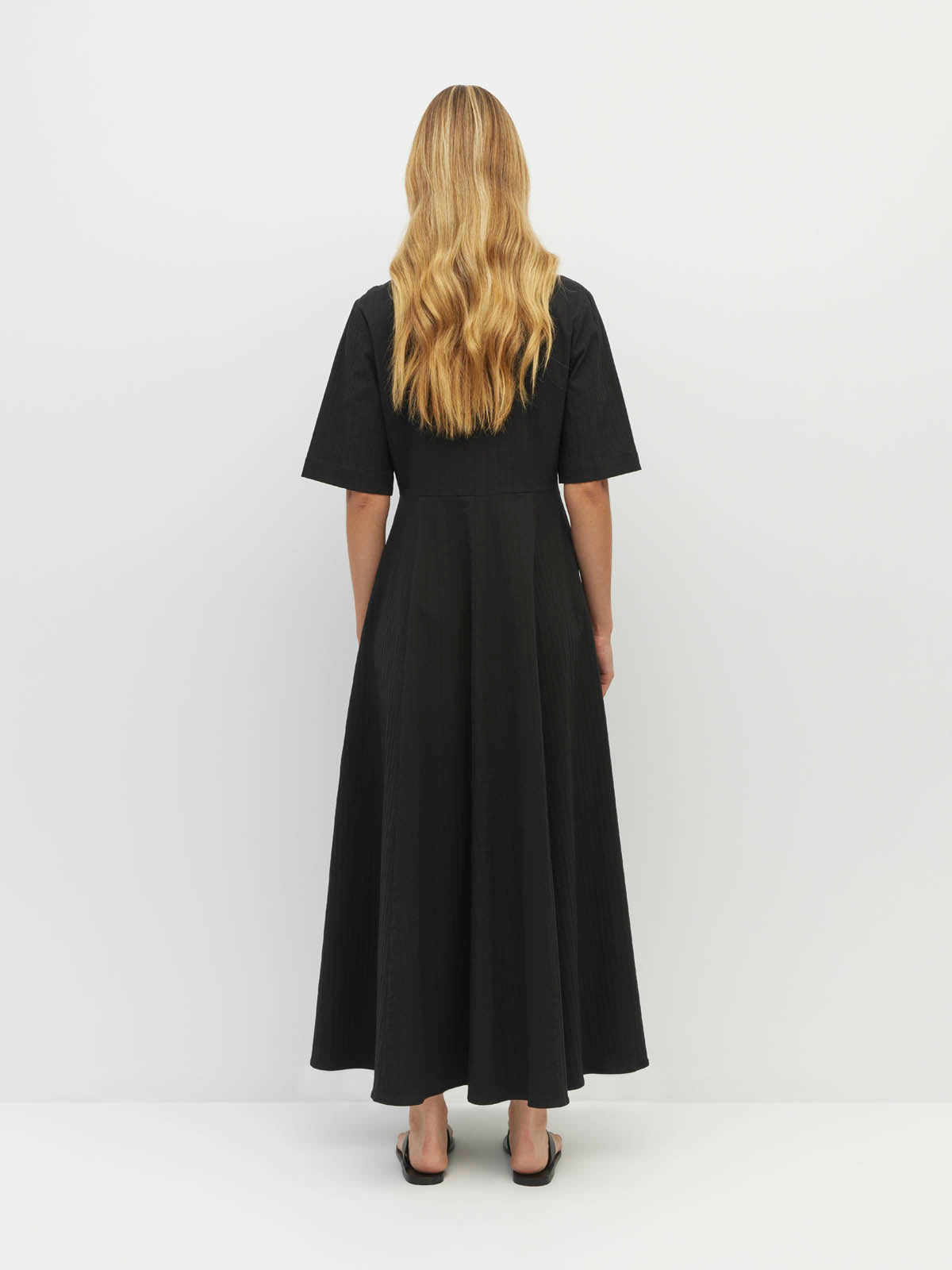 Juliette Hogan Delphi Dress (Threadline Cotton) Black Linear