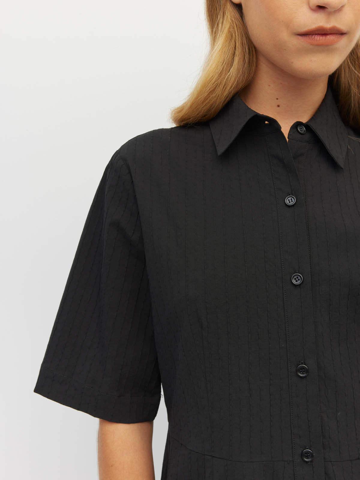 Juliette Hogan Delphi Dress (Threadline Cotton) Black Linear